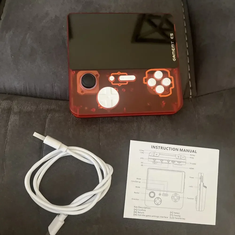 Gamemt E5 Jellymini Handheld Game Console Orange / Black 64GB Wi-Fi USB-C. No SD